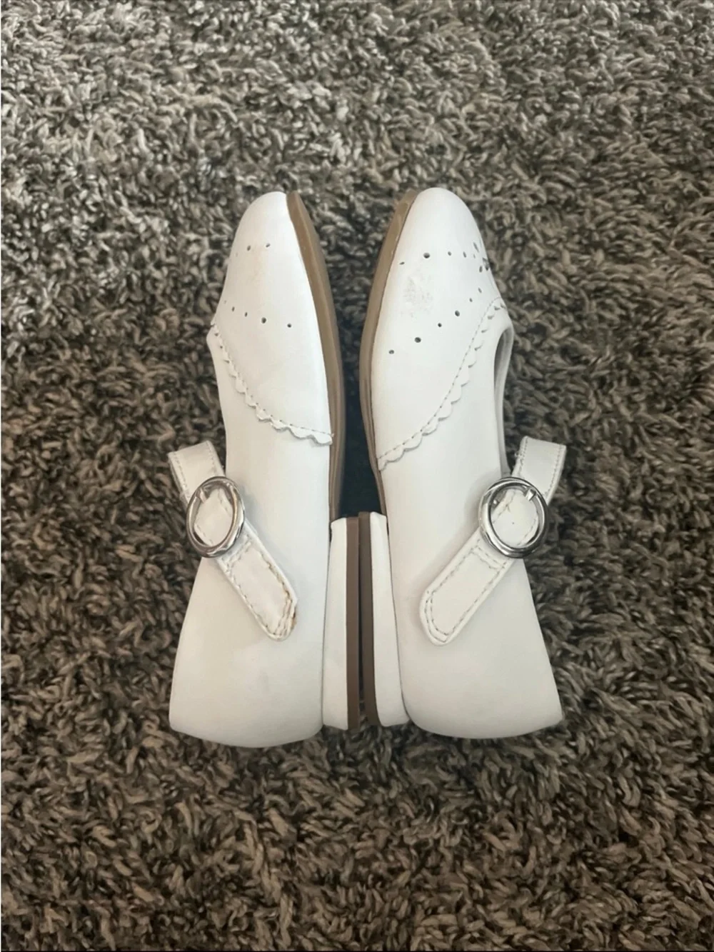 Stride Rite Camila White Leather Mary Jane Shoes Toddler Girl’s Size 6.5